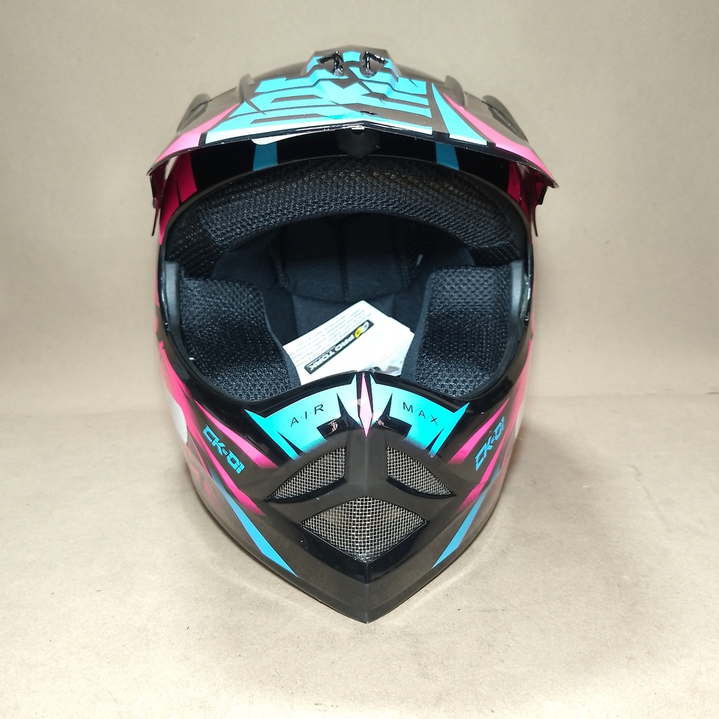 CASCO CROSS INFANTIL NEGRO-ROSA PRO TORK