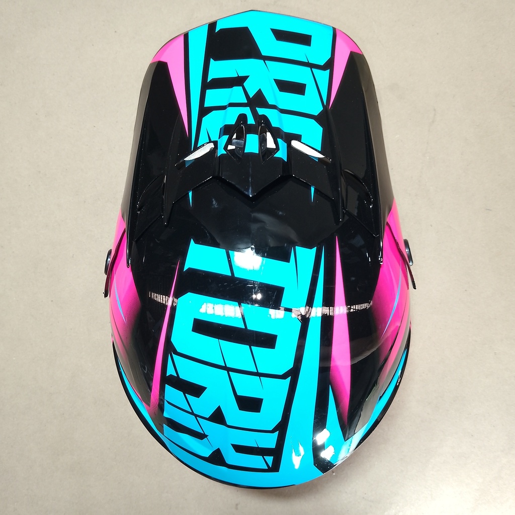 CASCO CROSS INFANTIL NEGRO-ROSA PRO TORK