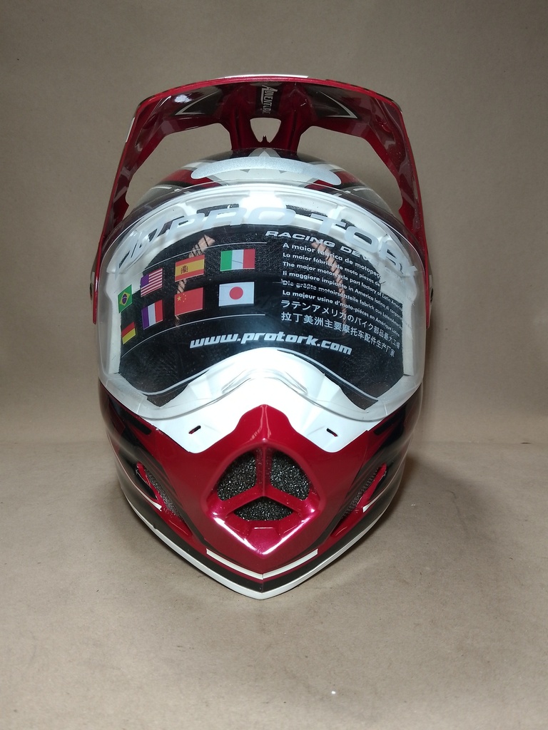 CASCO CROSS TH1 VISION ADVENTURE ROJO/BLANCO PRO TORK 