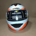 CASCO V-PRO JET 2 CARBONO BLANCO/NARANJA PRO TORK 