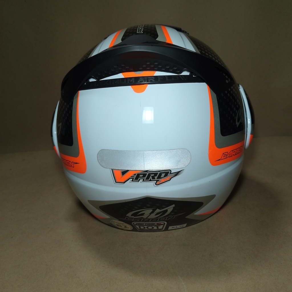 CASCO V-PRO JET 2 CARBONO BLANCO/NARANJA PRO TORK 