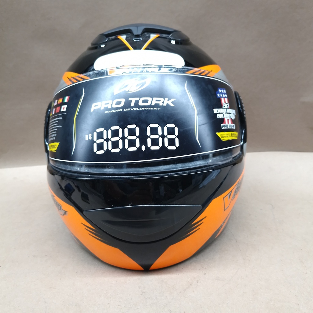 CASCO V-PRO JET 2 CARBONO NEGRO/NARANJA PRO TORK 