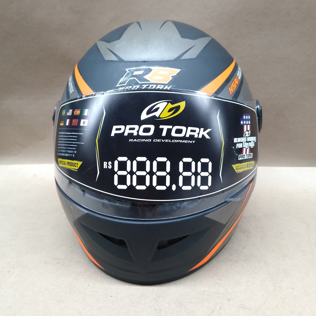 CASCO R8 PRO TORK NARANJA 