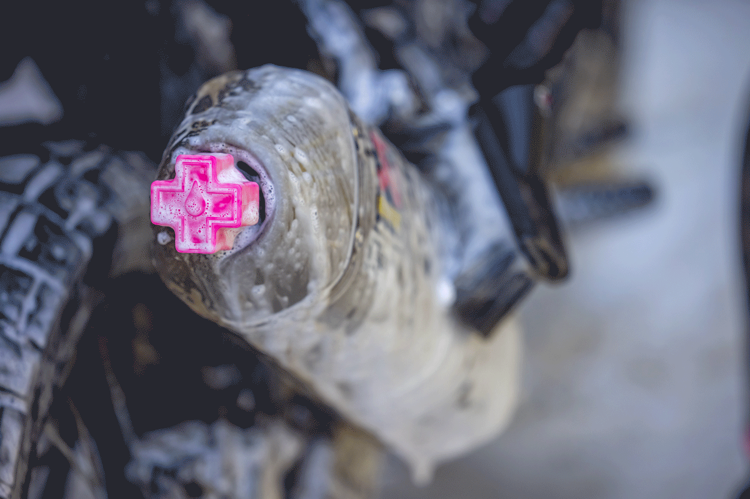 Motorcyce Exhaust Bung - Brush on Exhaust.gif