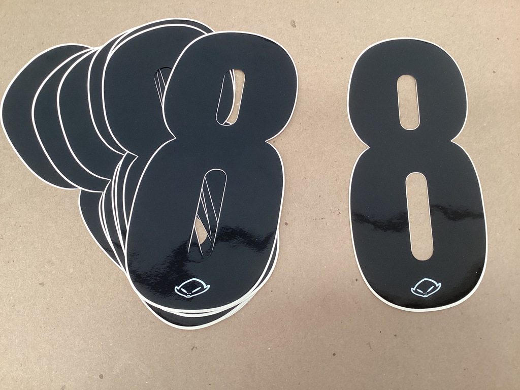 NUMEROS PARA MOTO 8 NEGRO - BOLSA CON 10