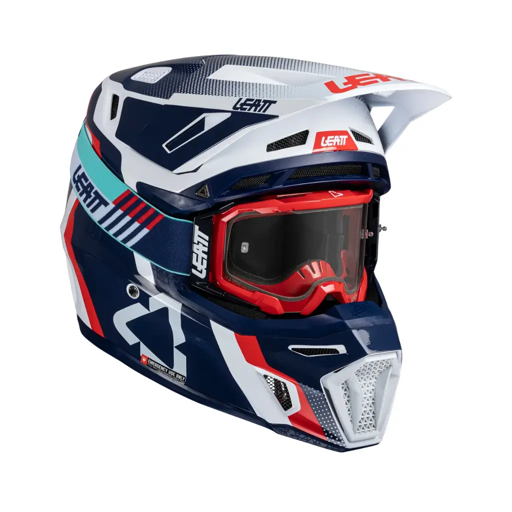 KIT LEATT CASCO MOTO 8.5 Y GOGGLES VELOCITY 5.5