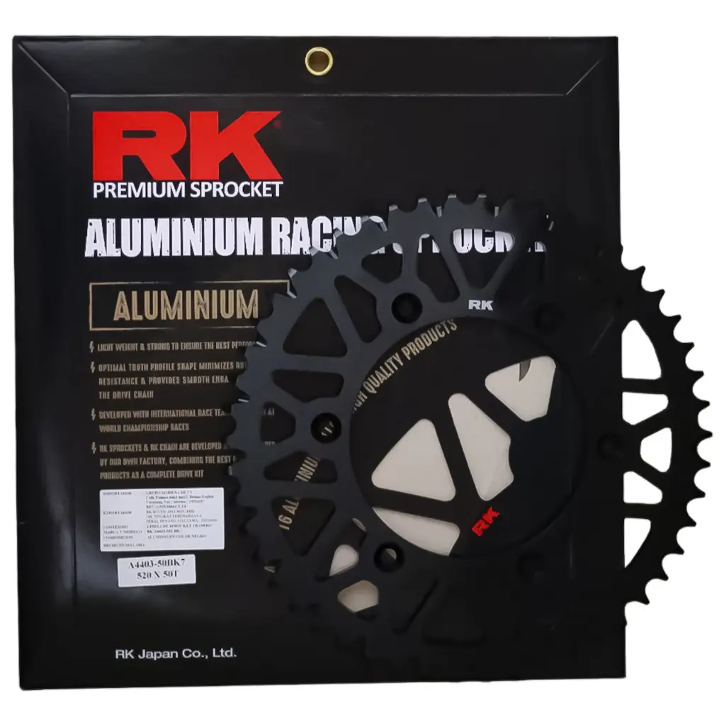 [A4403-50BK7] CORONA DE ALUMINIO RK 520 X 50T KTM 250/450 (Negro)