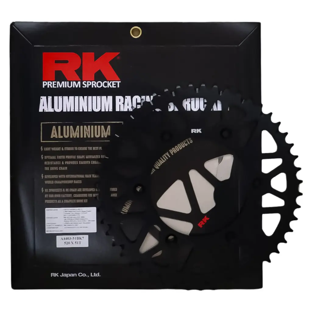 [A4403-51BK7] CORONA DE ALUMINIO RK 520 X 51T KTM 250/450 (Negro)
