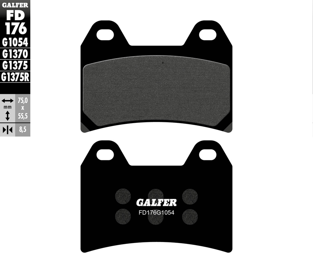 BALATA DELANTERA GALFER FD176G1054 (SEMI - METALICA)