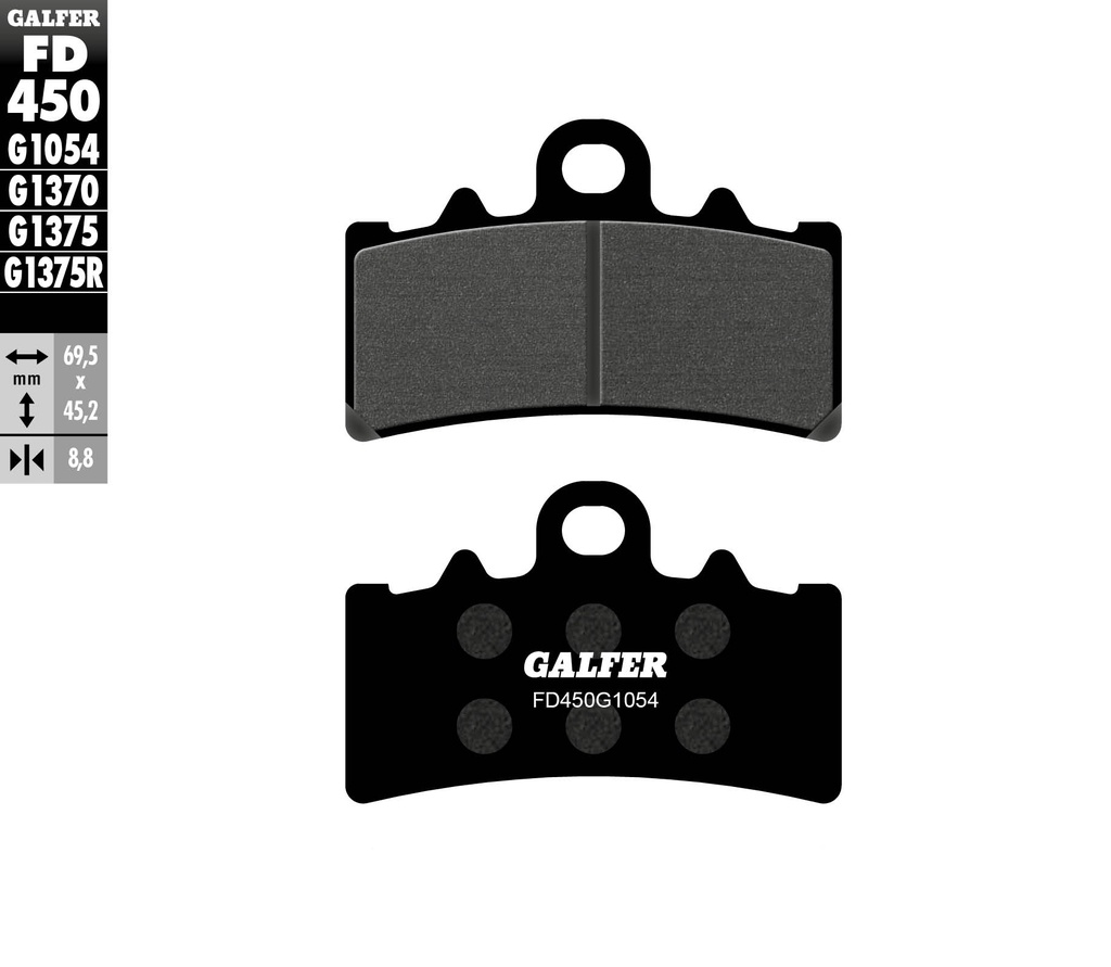 BALATA DELANTERA GALFER FD450G1054 (SEMI - METALICA)