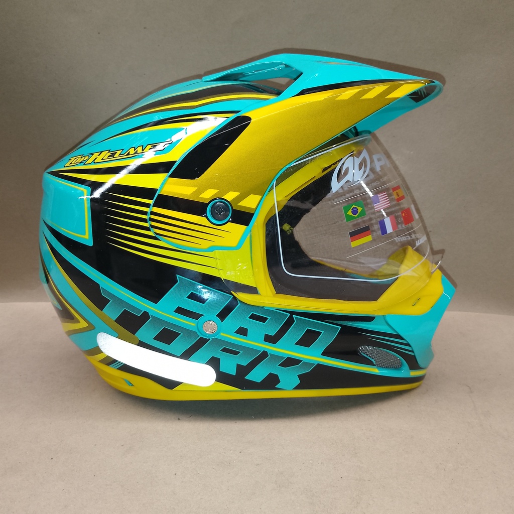 [CAP-484VDAM] CASCO CROSS TH1 VISION ADVENTURE PRO TORK  (M, Verde/Amarillo)