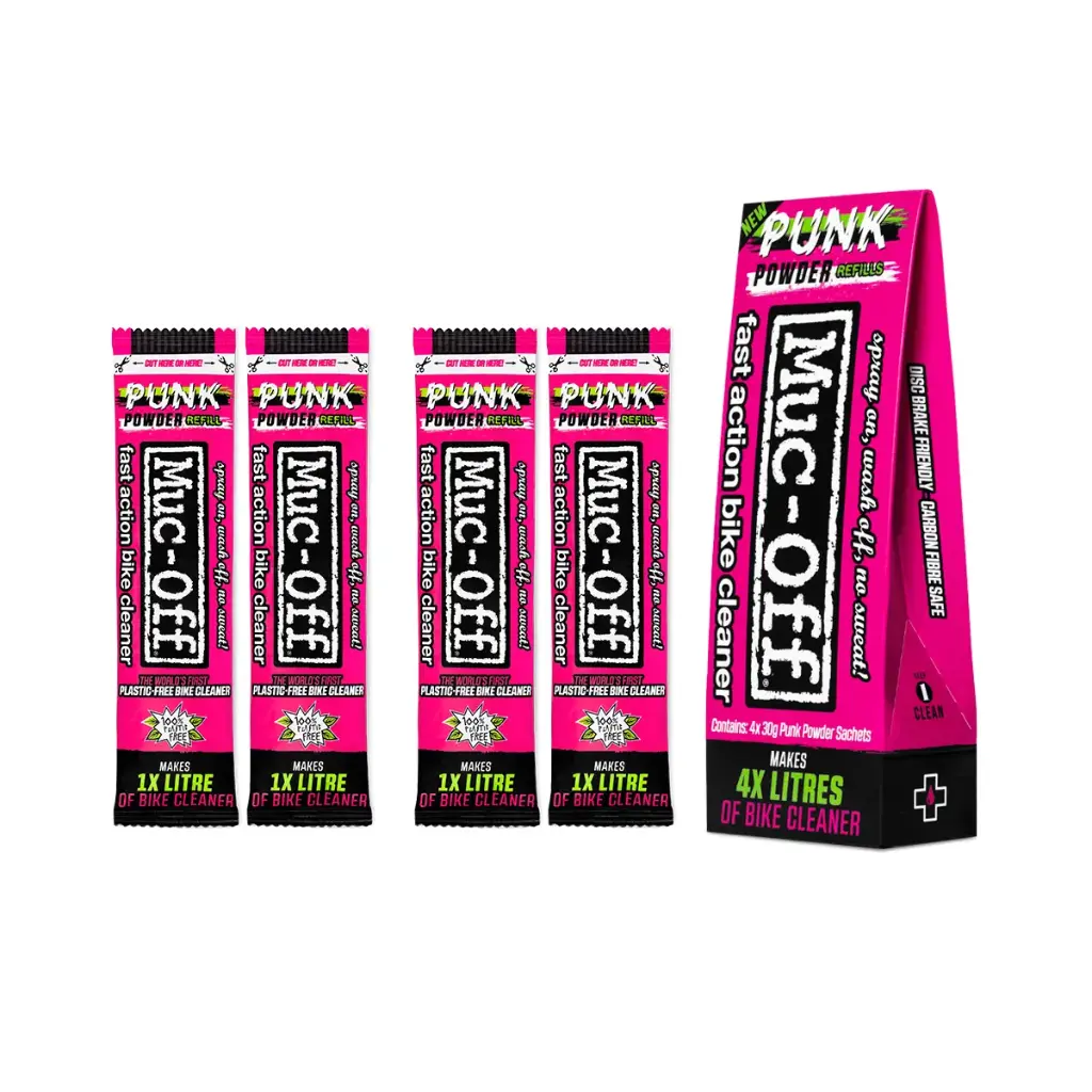 MUC-OFF LIMPIADOR DE BICICLETAS PUNK POWDER PAQUETE 4