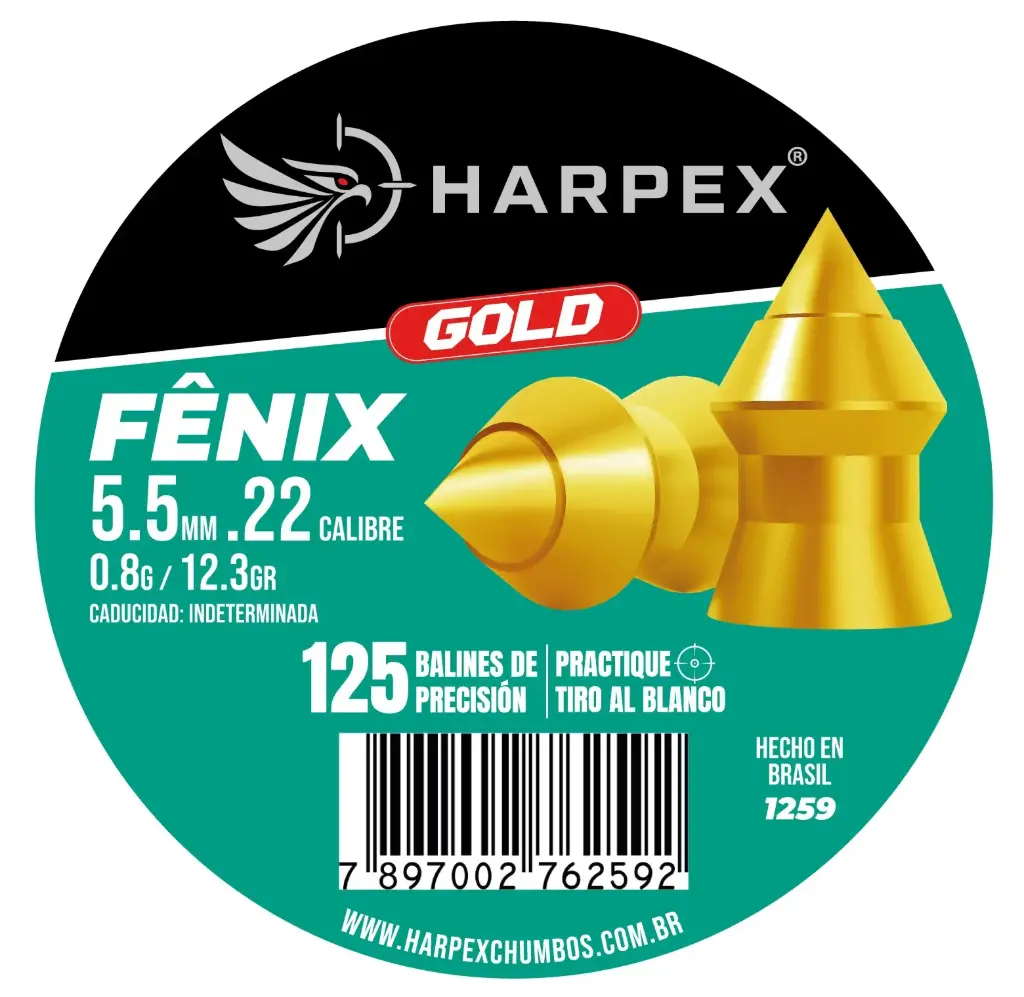 [1259] BALINES FÊNIX GOLD 5.5MM .22 CALIBRE 
