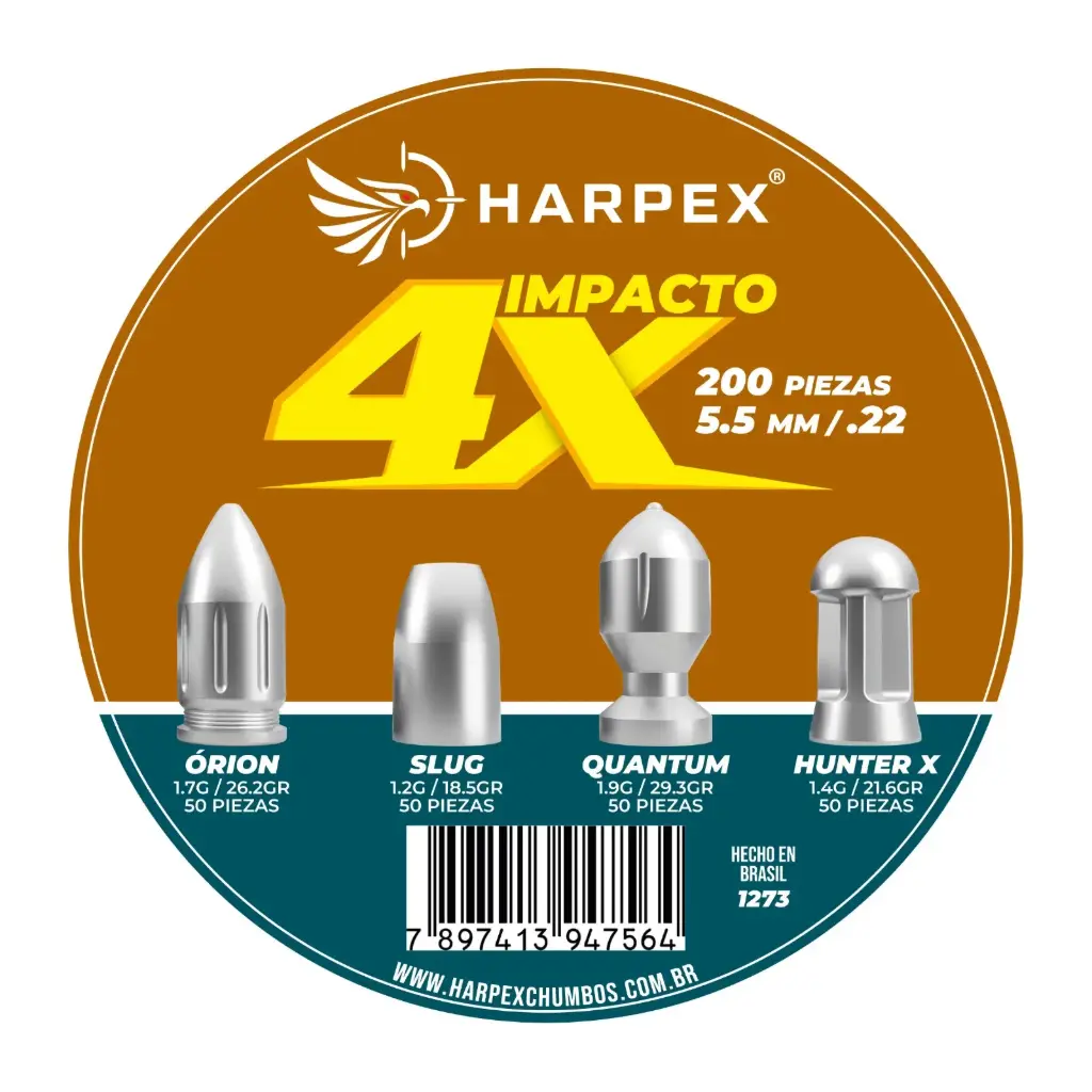 [1273] BALINES IMPACTO 4X 5.5MM .22 CALIBRE 