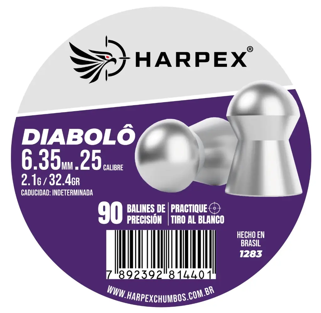 [1283] BALINES DIABOLÔ 6.35MM .25 CALIBRE 