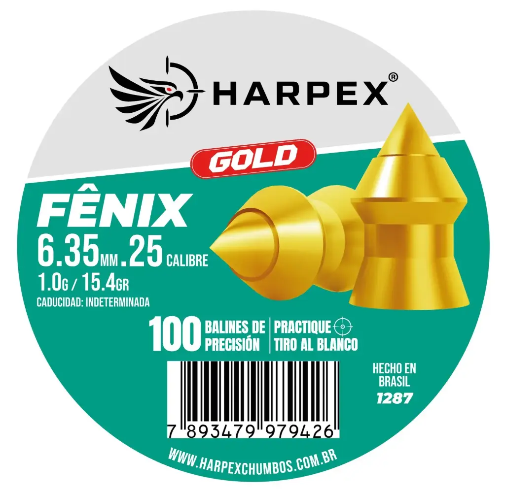 [1287] BALINES FÊNIX GOLD 6.35MM .25 CALIBRE