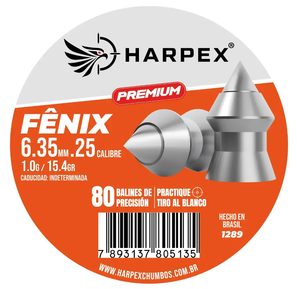 [1289] BALINES FÊNIX PREMIUM 6.35MM .25 CALIBRE 