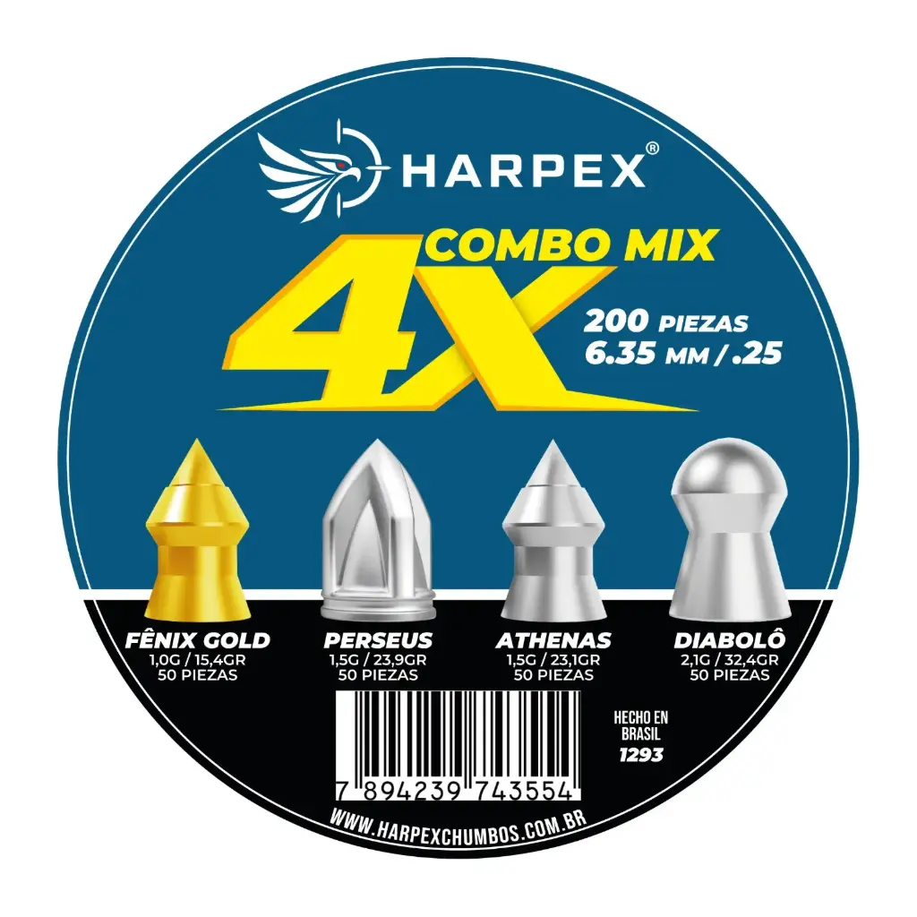 [1293] BALINES COMBO MIX 4X 6.35MM .25 CALIBRE