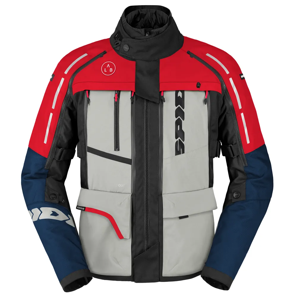 [D334422M] CHAMARRA DE MOTO 4 SEASON V3 (Azul/Rojo, M)
