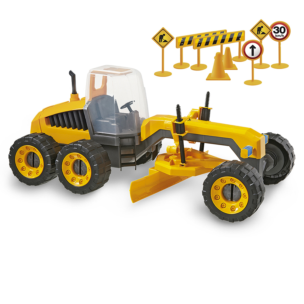 MAQUINA DE CONSTRUCCION MOTONIVELADORA AMARILLO