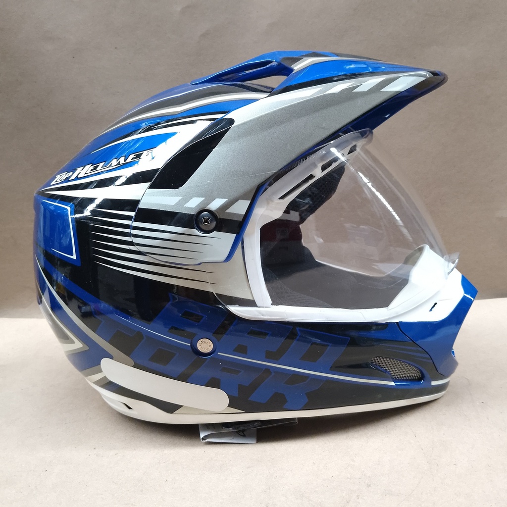 CASCO CROSS TH1 VISION ADVENTURE AZUL/BLANCO PRO TORK 