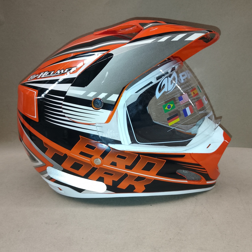 CASCO CROSS TH1 VISION ADVENTURE NARANJA/BLANCO PRO TORK 