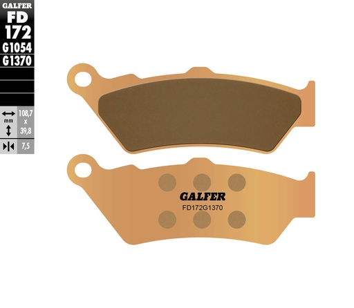 [FD172G1370] BALATA DELANTERA GALFER FD172G1370 (SINTERIZADA)