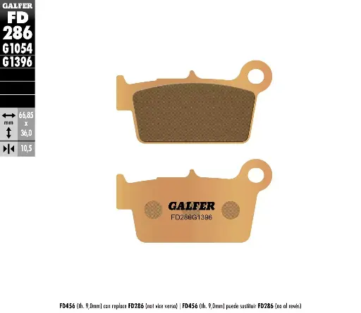 [FD286G1396] BALATA TRASERA GALFER [FD286G1396]