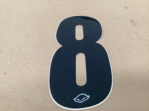 [08UFO] NÚMERO 8 PARA MOTO NEGRO