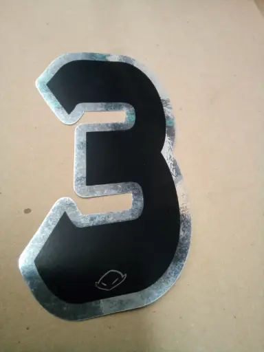 [N3UFO] NÚMERO 3 PARA MOTO NEGRO/PLATA
