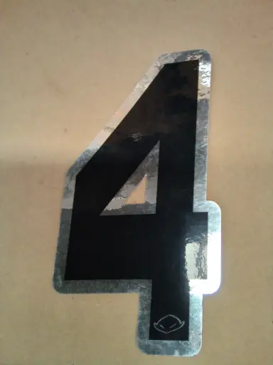 [N4UFO] NÚMERO 4 PARA MOTO NEGRO/PLATA