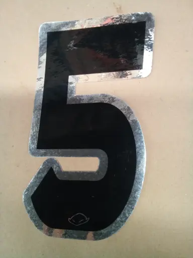 [N5UFO] NÚMERO 5 PARA MOTO NEGRO/PLATA 