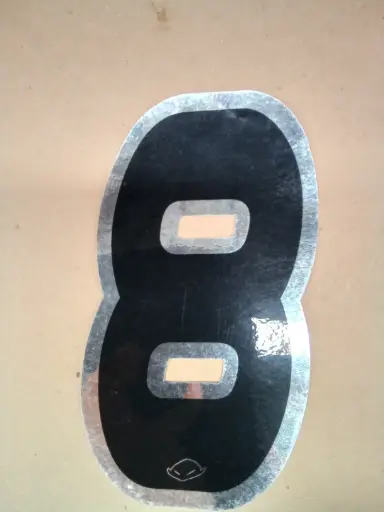 [N8UFO] NÚMERO 8 PARA MOTO NEGRO/PLATA 
