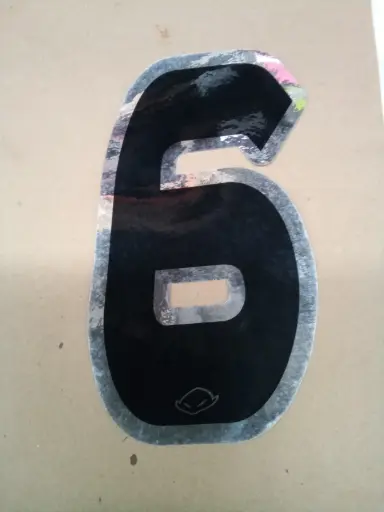 [N6UFO] NÚMERO 6 PARA MOTO NEGRO/PLATA 