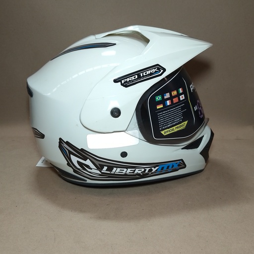 [CAP-151BC] CASCO LIBERTY MX PRO VISION BLANCO PRO TORK 