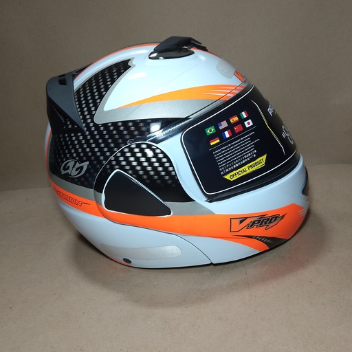 CASCO V-PRO JET 2 CARBONO BLANCO/NARANJA PRO TORK 