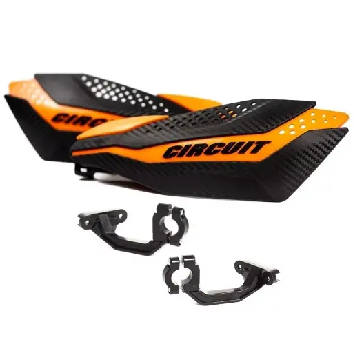 [PM038-2D9] PROTECTOR DE MANO CIRCUIT DAKAR UNIVERSAL CARBONO/NARANJA